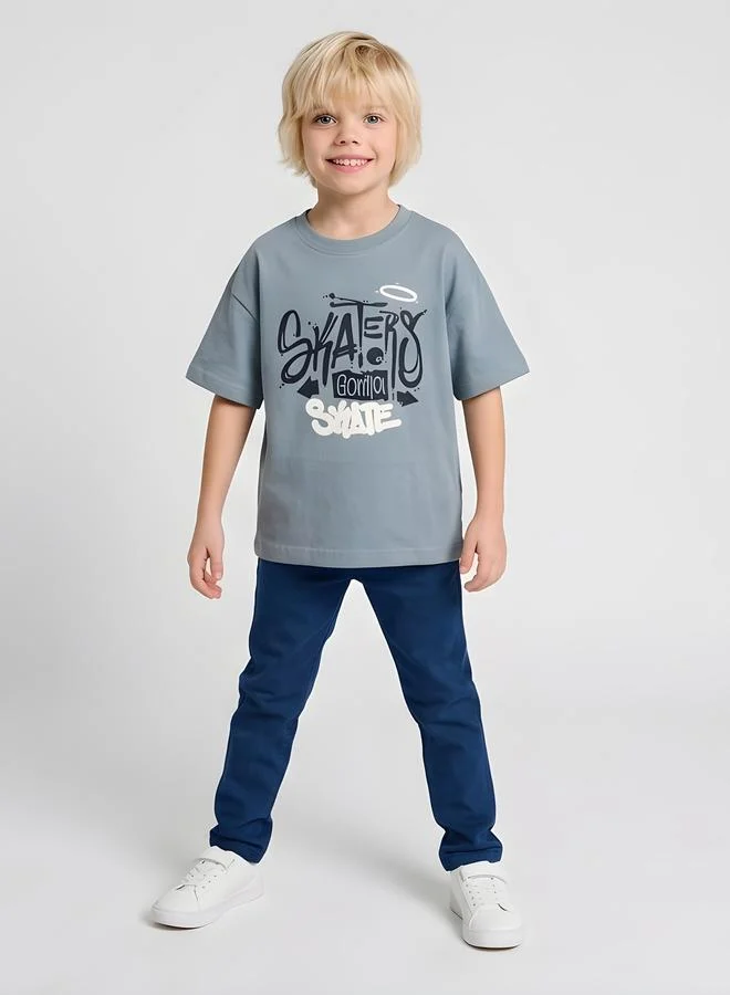 Take Two  Boys Oversized Graphic T-Shirt By Juniorloom for Men | Best Price UAE