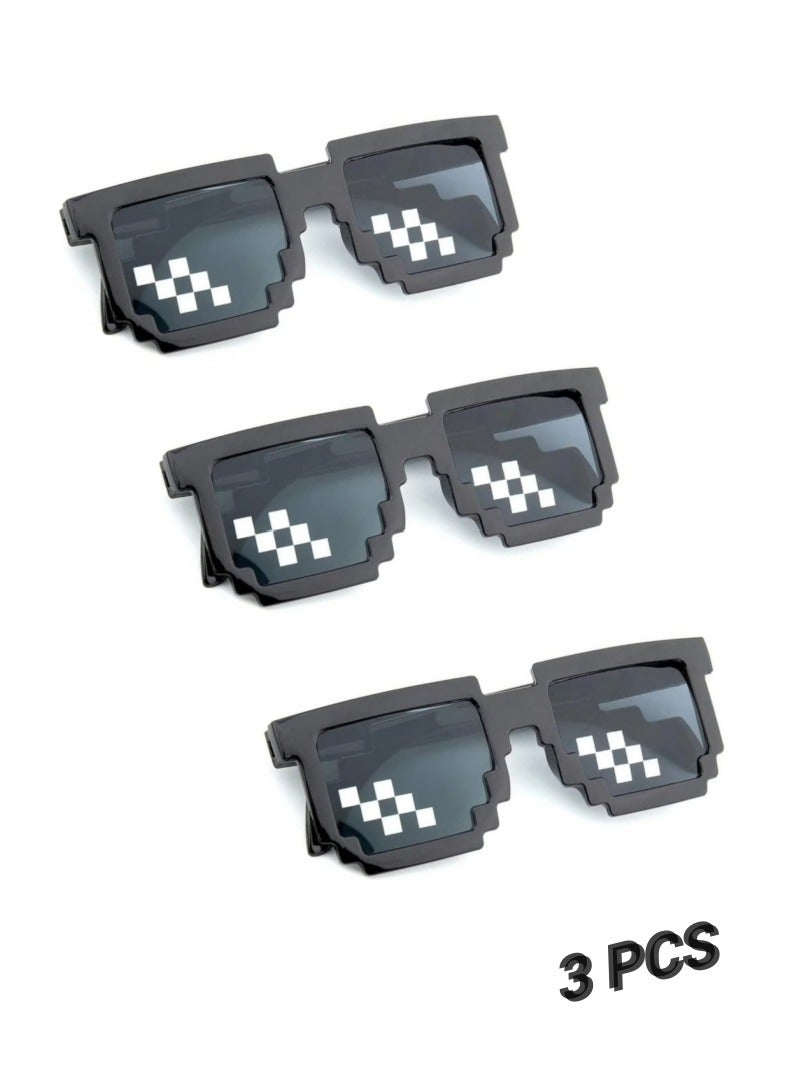 أروى 3 أزواج منقطة النظارات الشمسية فسيفساء نظارات حفلة صفقة معها ملغ ظلال لعبة - Image 1