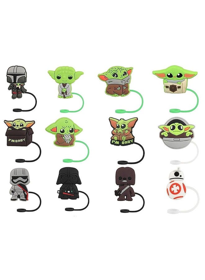 Muyixin 12 Piece Reusable Silicone Straw Topper Cap for 9-10 mm Straw - Image 1