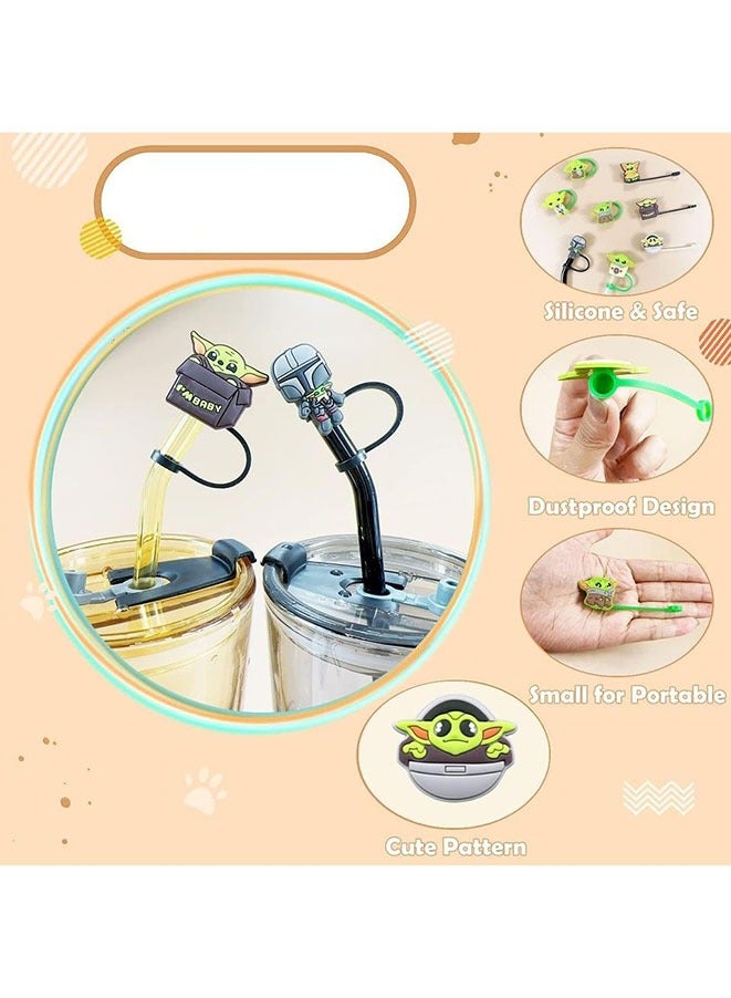 Muyixin 12 Piece Reusable Silicone Straw Topper Cap for 9-10 mm Straw - Image 4