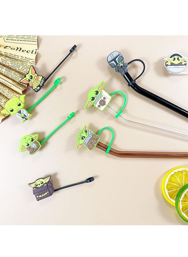 Muyixin 12 Piece Reusable Silicone Straw Topper Cap for 9-10 mm Straw - Image 5