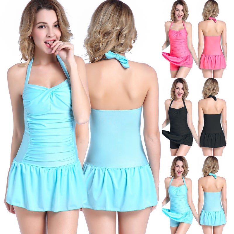 Korean Hot Spring Small Fresh Skirt Style Conservative Swimsuit for Women with Small Breasts Gathered to Look Slimmer and Belly-Covering Plus Size Swimsuit Factory - Image 2
