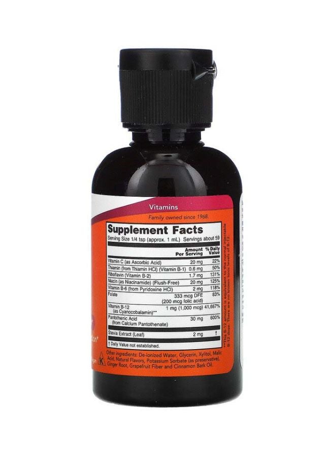 Now Foods Liquid B-12 B-Complex Dietary Supplement - Image 2