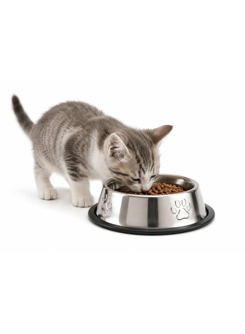 Stainless Steel Pet Food & Water Bowl with Non-Slip Rubber - Image 4