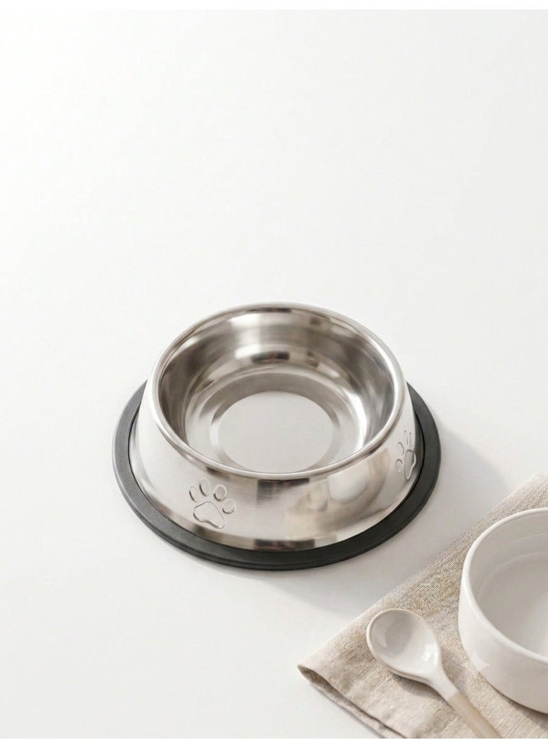 Stainless Steel Pet Food & Water Bowl with Non-Slip Rubber - Image 3