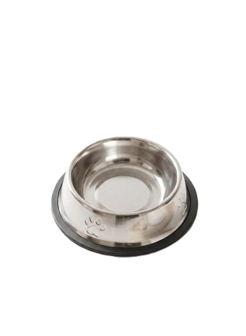 Stainless Steel Pet Food & Water Bowl with Non-Slip Rubber - Image 1