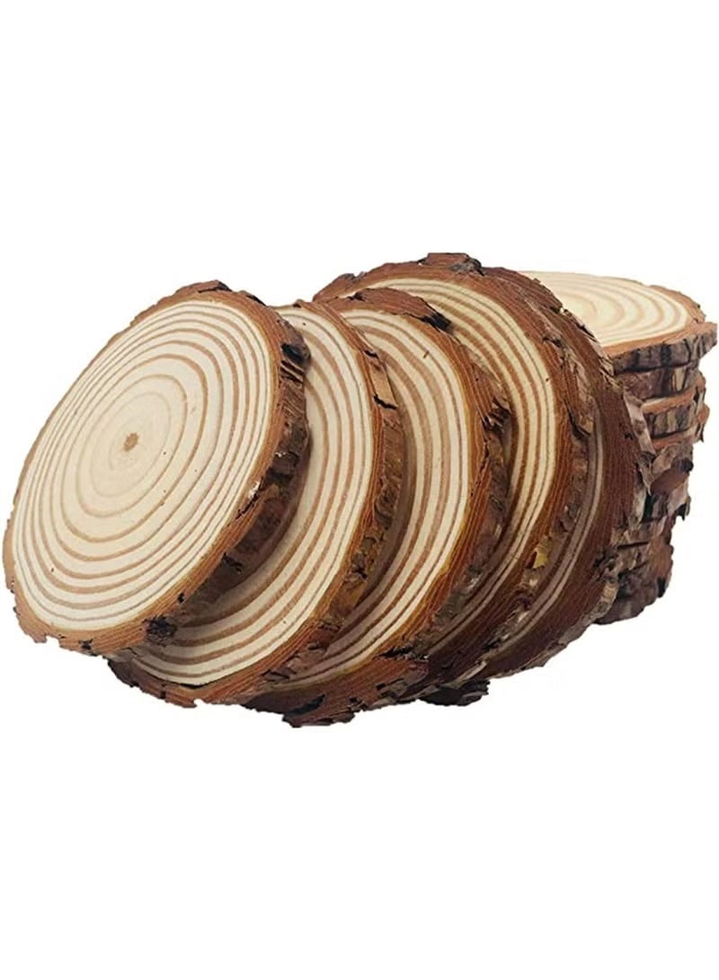 A coaster made of four round pieces of natural wood - Image 3