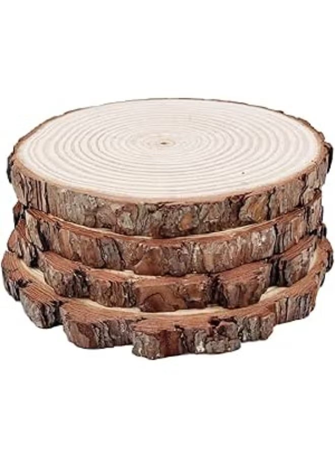 A coaster made of four round pieces of natural wood - Image 1