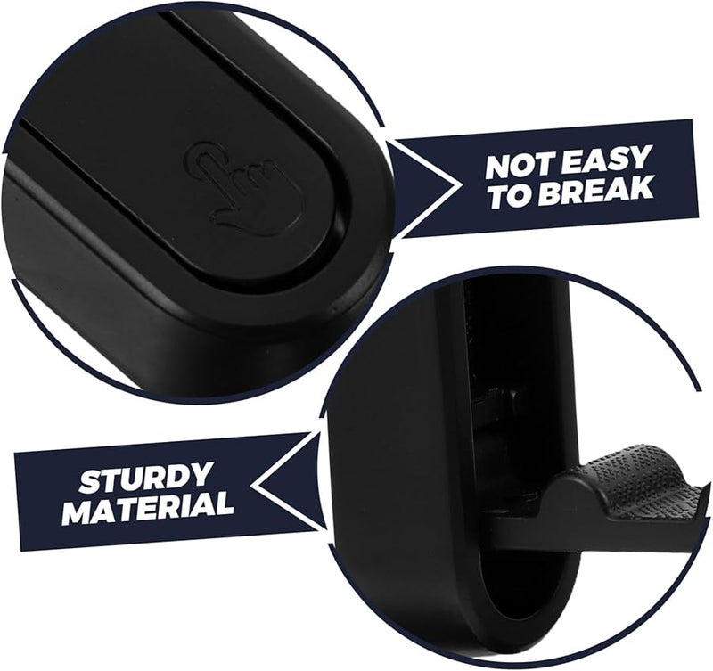 خطافات معطف قابلة للطي باللون الأسود - حزمة من قطعتين - مثبتة على الحائط متينة لتعليق المعاطف والقبعات والحقائب والمفاتيح - Image 4