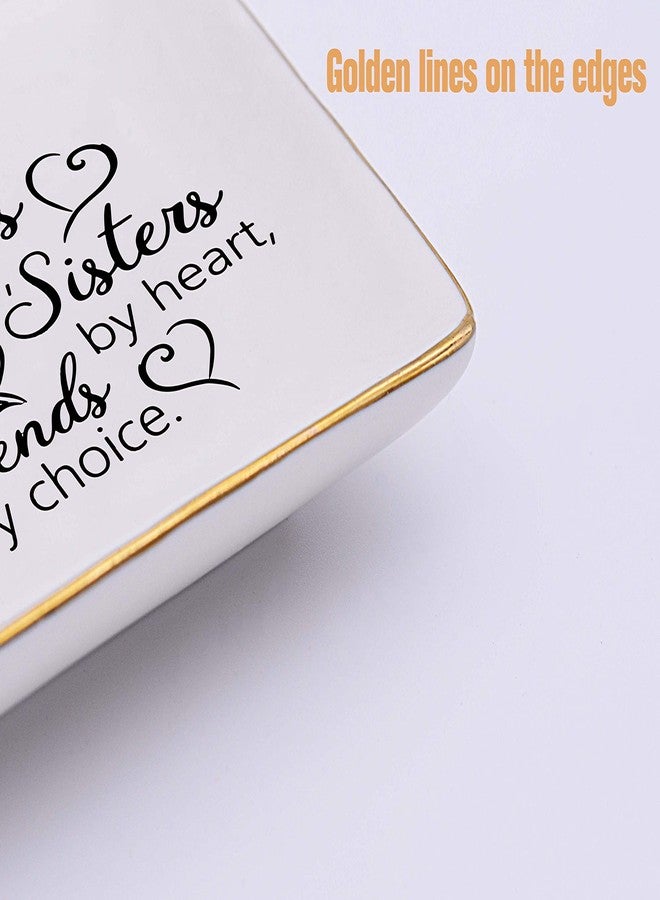 Topthink Cousins by Blood,Sisters by Heart,Friends by Choice-Ceramic Jewelry Holder Ring Dish Trinket Tray-Birthday Graduation Wedding Christmas Gifts for Cousin,Women,Girls,Her - Image 3