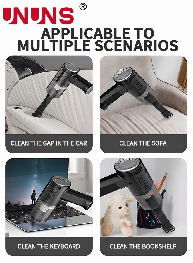 UNUNS 3 in 1 Vacuum Cleaner Wireless Handheld, Portable Car Vacuum Cleaner for Dorm and PC with HEPA Filter, Keyboard Vacuum Cleaner Mini for Car,Office and Home Cleaning - Image 3