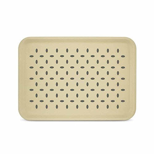 Freelance Anti Slip Serving Tray - 34 x 24 cm - Cream - Non-Slip Rubber Surface, Break-Resistant - Versatile Anti Skid PP Plastic Kitchen & Dining/Coffee Table Trays for Breakfast/Food/Tea - Image 1