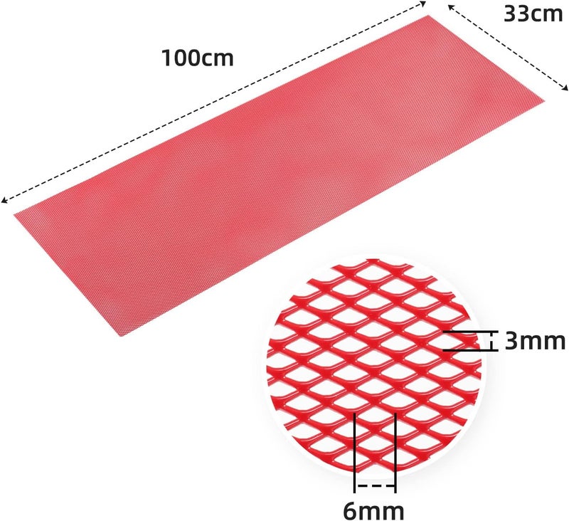 AggAuto Universal 40"x13" Car Grill Mesh - Aluminum Alloy Automotive Grille Insert Bumper Rhombic Hole 3x6mm, One of the Most Multifunctional Shape Grids Red - Image 4