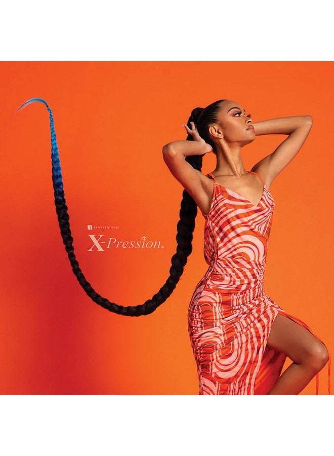 Sensationnel Xpression prestretched braiding hair - Kanekalon flame retardant smooth yaki braid hair extension 6X 58 inch (Color:1B OFF BLACK)