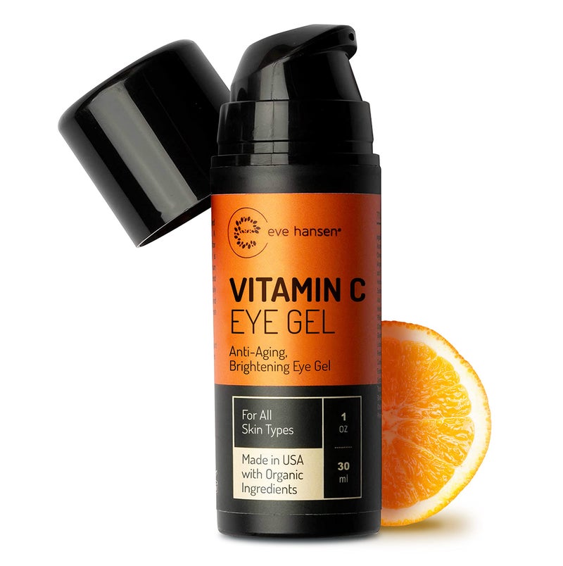 Eve Hansen Vitamin C Eye Gel Under Eye Cream for Dark Circles and Puffiness - Anti-Aging Repair Cream with Hyaluronic Acid - Rejuvenating Treatment for All Skin Types - Brightening - 1 oz - Image 1