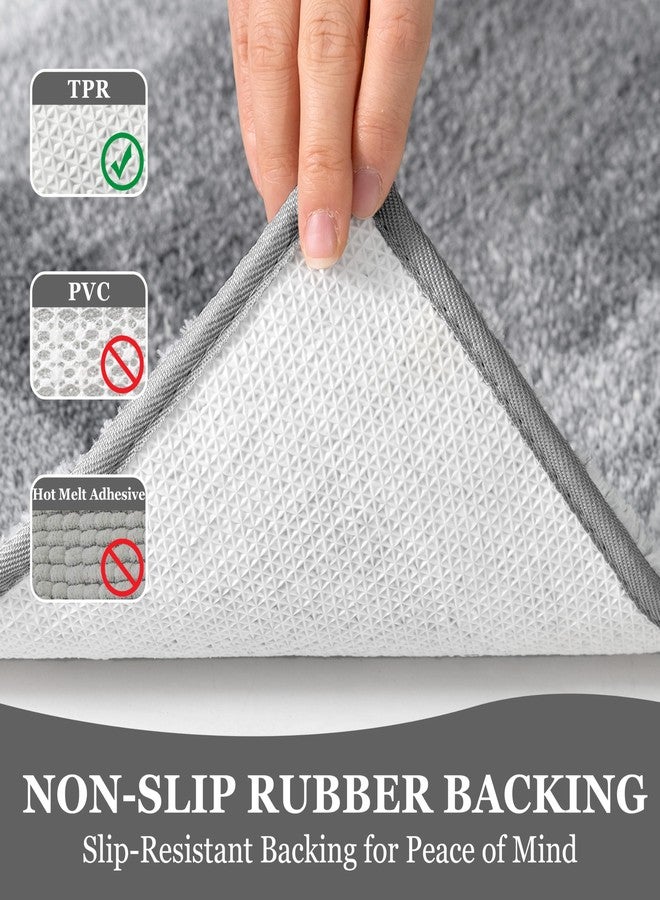 RORA Bathroom Rugs 18x24 Non-Slip Absorbent Super Soft Microfiber Bath Mat Washable for Bathroom Floor, Shower, Kitchen, Home Decor (Small, Grey) - Image 3
