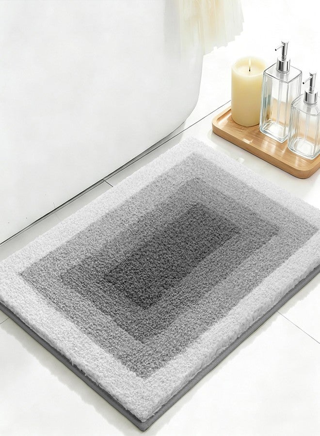 RORA Bathroom Rugs 18x24 Non-Slip Absorbent Super Soft Microfiber Bath Mat Washable for Bathroom Floor, Shower, Kitchen, Home Decor (Small, Grey) - Image 1