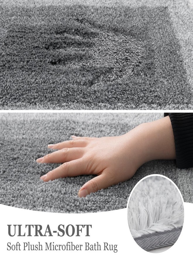 RORA Bathroom Rugs 18x24 Non-Slip Absorbent Super Soft Microfiber Bath Mat Washable for Bathroom Floor, Shower, Kitchen, Home Decor (Small, Grey) - Image 4