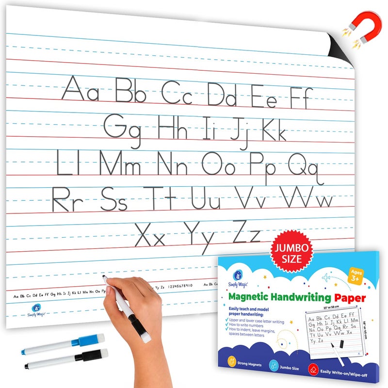 Simply magic Extra Large Magnetic Handwriting Paper 23x18 Jumbo Magnetic Notebook Paper for Whiteboard Giant Magnet Lined Papers for Classroom Giant Lined Dry Erase Chart Simply Magic - Image 2
