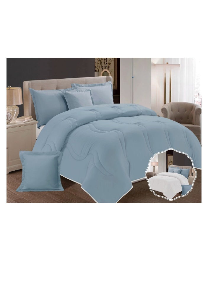 Blue Sky Double-sided comforter set, 6-piece bedspread, 6-piece bedspread set, 100% microfiber filling bedspread, 230x250 cm duvet  - Image 1