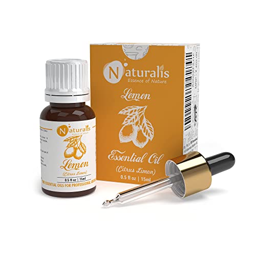 Naturalis Essence of Nature Cold Pressed Lemon Essential Oil 100% Pure, Natural & Undiluted Therapeutic Grade for Skin Pigmentation, Face, Hair, Aromatherapy and Massage - 15ml - Image 1