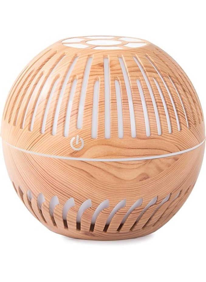 Generic Mobigon Wooden Ultrasonic Cool Air Humidifier for Room Humidifier, Aromatherapy Diffuser for Home, 400ml Essential Oil Diffuser with 7 Colorful Night Lights, Auto Off, for Home and Office (Light Wood)  - Image 1
