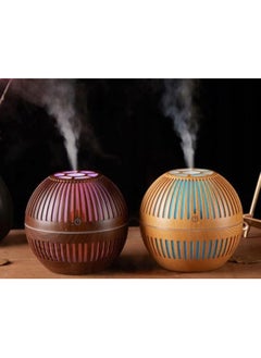 ماركة غير محددة رطب هواء خشبي بارد بالموجات فوق الصوتية لرطوبة الغرفة من موبيجون، موزع روائح عطرية للمنزل، موزع زيوت عطرية 400 مل مع 7 اضواء ليلية ملونة، ايقاف تلقائي، للمنزل والمكتب (خشب فاتح)  - Image 2