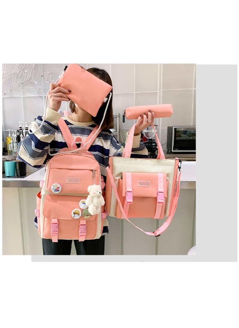 GUIYUBAG 5-Piece Schoolbag Set Pink  - Image 2