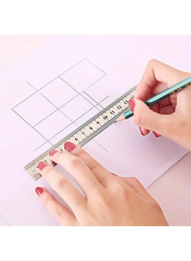 3Pcs Set Stainless Steel Metal Ruler 5 91 7 87 11 81 Inch Precision Double Sided Measuring Tool - Image 3