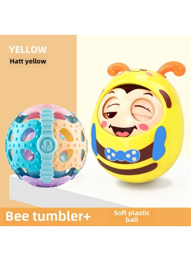 Tumbler Baby Toy Baby Large Puzzle Early Education 3-6-9 Months Children Over 0 Children 1 To 7-8 Years Old-Color:Yellow Bee Tumbler + Soft Ball - Image 1