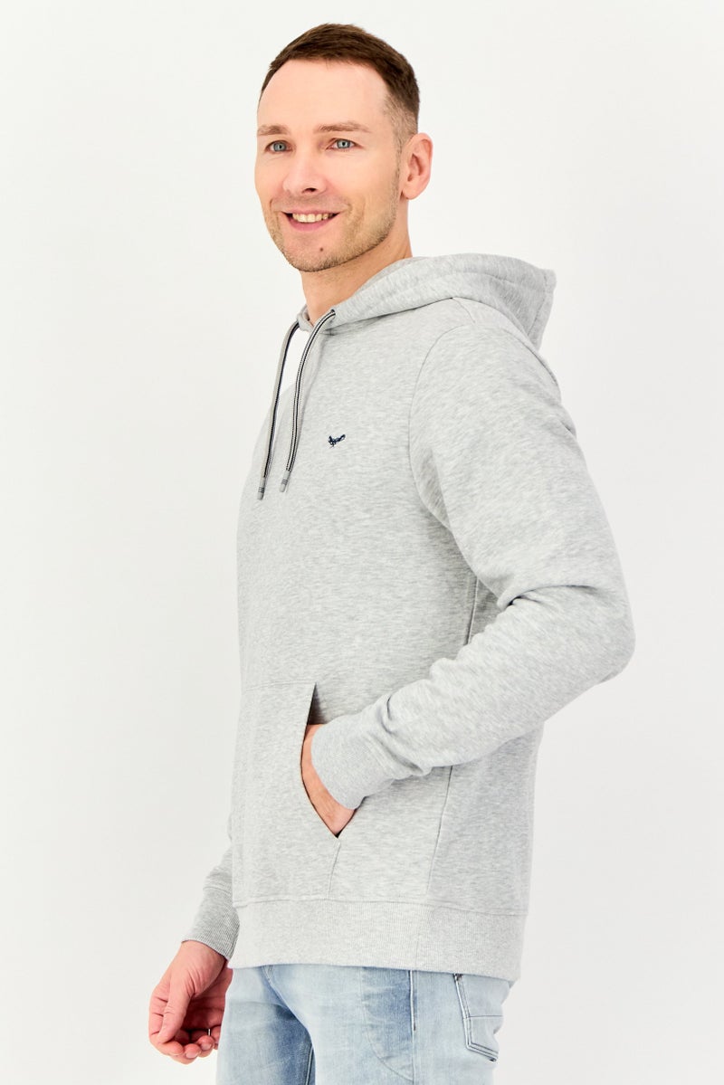 Threadbare Men Embroidered  Long Sleeve Hoodies, Grey - Image 3