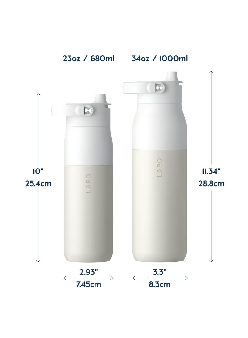 LARQ LARQ Bottle PureVis 2 34 oz - UV Water Purifier with Self-Cleaning + App Hydration Tracking, Insulated Stainless Steel Water Bottle | Reusable & Travel Friendly, 1-Year Warranty, Granite White - Image 2