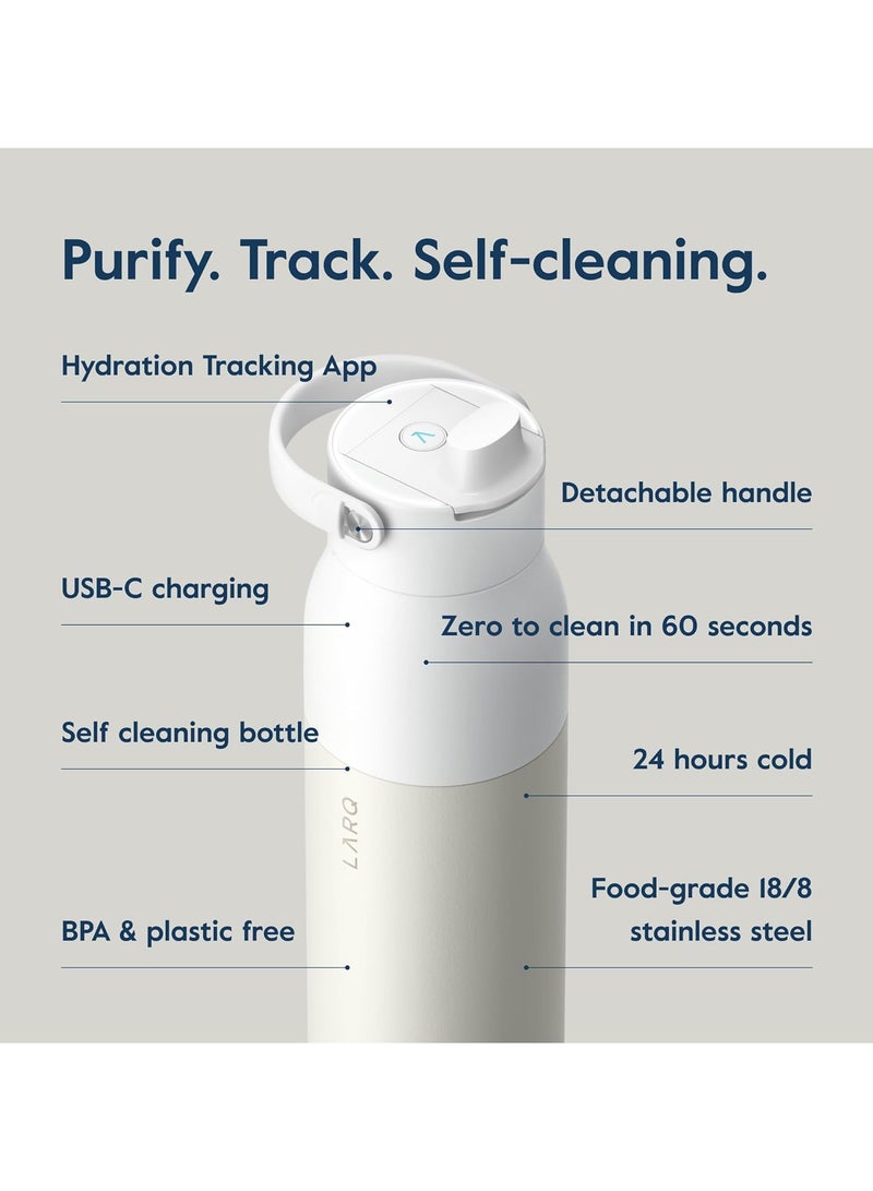LARQ LARQ Bottle PureVis 2 34 oz - UV Water Purifier with Self-Cleaning + App Hydration Tracking, Insulated Stainless Steel Water Bottle | Reusable & Travel Friendly, 1-Year Warranty, Granite White - Image 3