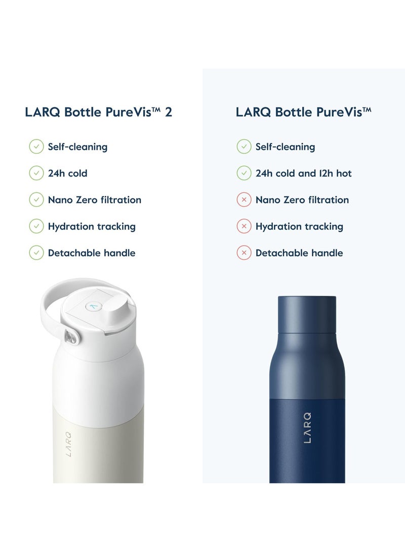 LARQ LARQ Bottle PureVis 2 34 oz - UV Water Purifier with Self-Cleaning + App Hydration Tracking, Insulated Stainless Steel Water Bottle | Reusable & Travel Friendly, 1-Year Warranty, Granite White - Image 4