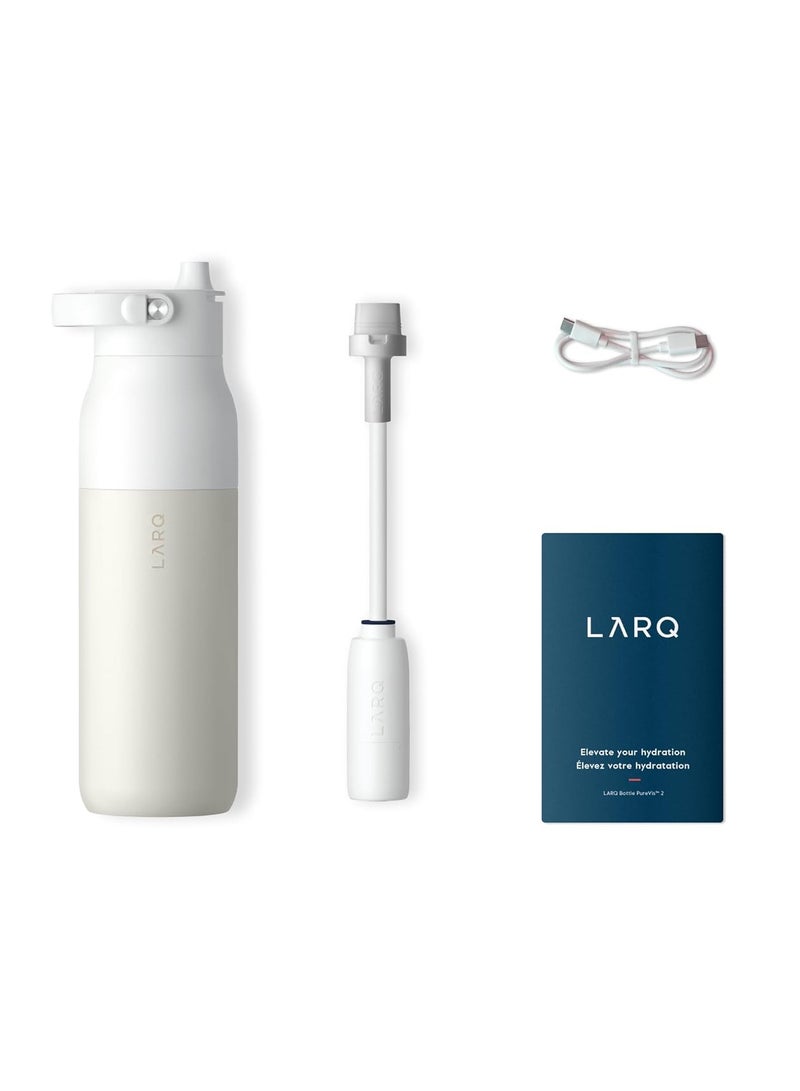 LARQ LARQ Bottle PureVis 2 34 oz - UV Water Purifier with Self-Cleaning + App Hydration Tracking, Insulated Stainless Steel Water Bottle | Reusable & Travel Friendly, 1-Year Warranty, Granite White - Image 5