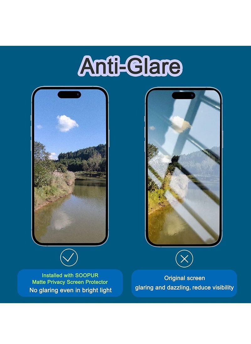 [2 Pack] Compatible with iPhone 14 Pro Max Matte Privacy Screen Protector, Anti-Glare Anti-Spy Scratch Resistant Tempered Glass Film 6.7", Smooth Feel, Anti-Fingerprints, Full Coverage