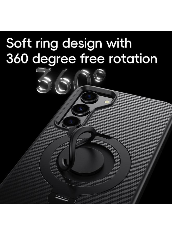S-TOP Case For Samsung Galaxy S23+ 5G Carbon Fiber MagSafe Phone Case with 360 Degree Rotating Holder - Image 2