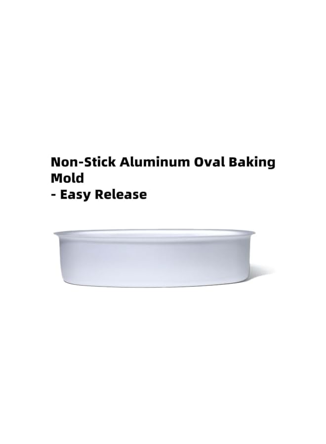 S-TOP 2 Pack 8-inch Oval Cheesecake Pan Meatloaf Breads Mold Non-Stick Aluminum Baking Bakeware for Oven and Instant Pot Baking - Image 2