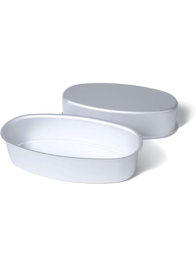 S-TOP 2 Pack 8-inch Oval Cheesecake Pan Meatloaf Breads Mold Non-Stick Aluminum Baking Bakeware for Oven and Instant Pot Baking - Image 1