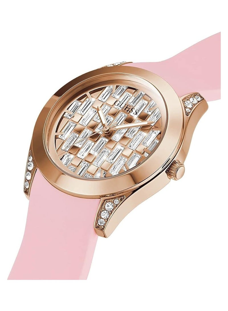 GUESS Women's Analog Round Shape Silicone Wrist Watch GW0109L2 - 39 Mm - Image 2