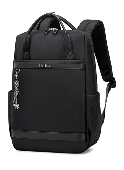 Chantria Premium Lightweight Laptop backpack for Women Water Resistant Multifunctional Anti-Theft Daypack with Separate Laptop Compartment, CB00639- Black