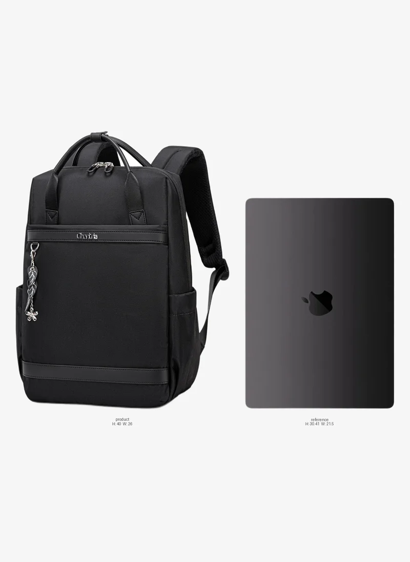 Chantria Premium Lightweight Laptop backpack for Women Water Resistant Multifunctional Anti-Theft Daypack with Separate Laptop Compartment, CB00639- Black