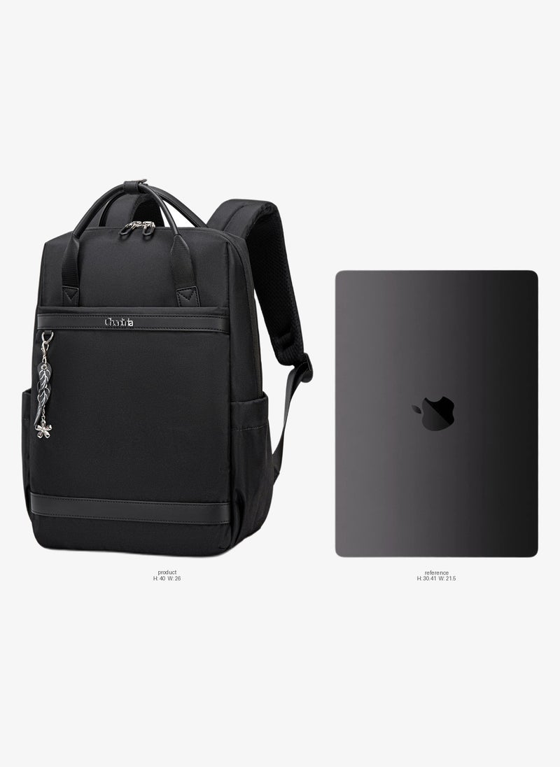 Chantria Premium Lightweight Laptop backpack for Women Water Resistant Multifunctional Anti-Theft Daypack with Separate Laptop Compartment, CB00639- Black - Image 2