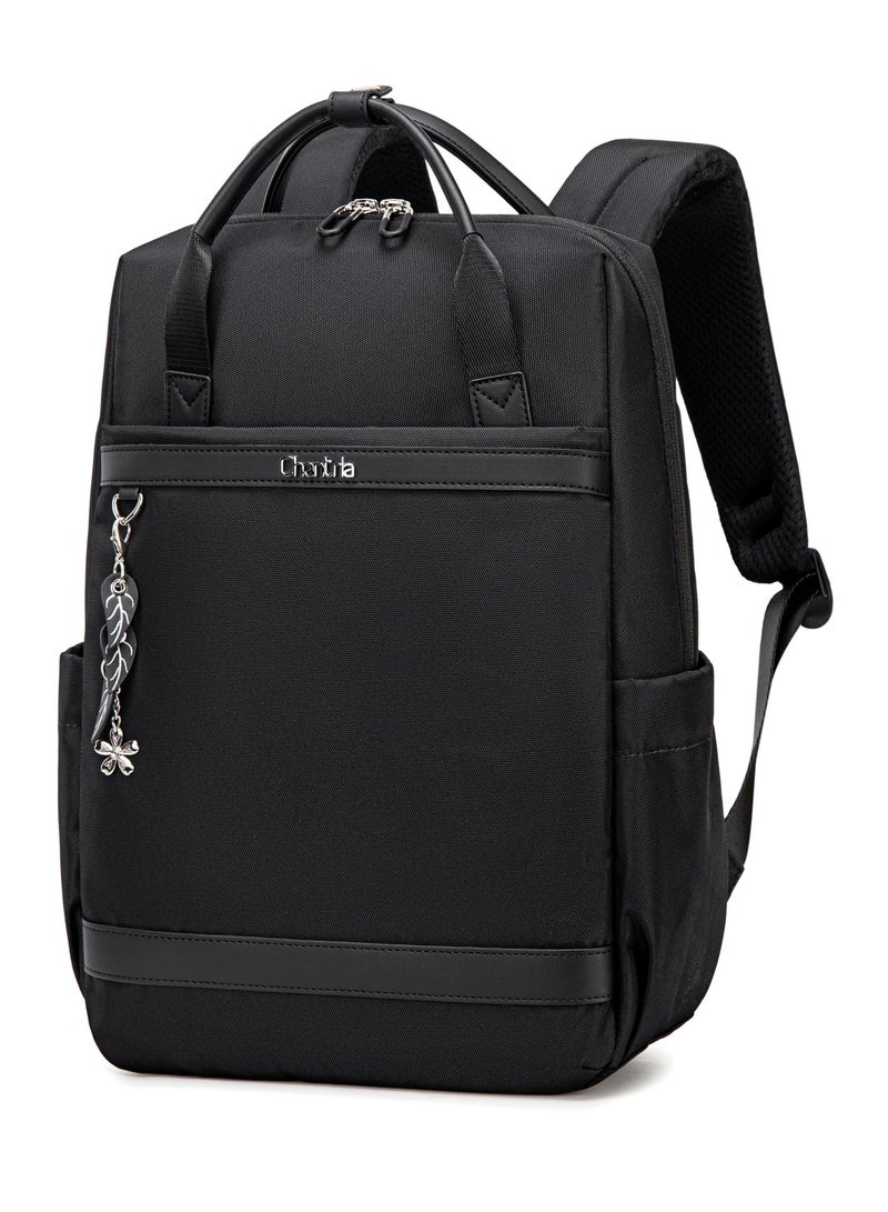 Chantria Premium Lightweight Laptop backpack for Women Water Resistant Multifunctional Anti-Theft Daypack with Separate Laptop Compartment, CB00639- Black - Image 1