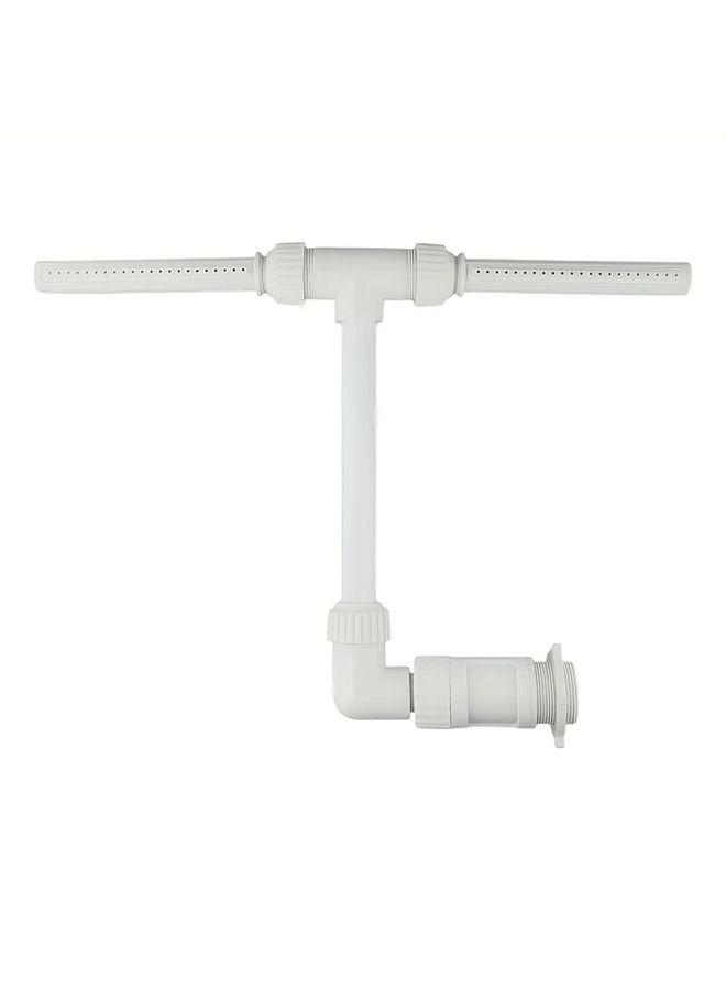 White Dual Head Garden Fountain With Interchangeable Heads And Connectors Weather Resistant Plastic Outdoor Patio Lawn Decor Watering Decorative Water Fountain - Image 1