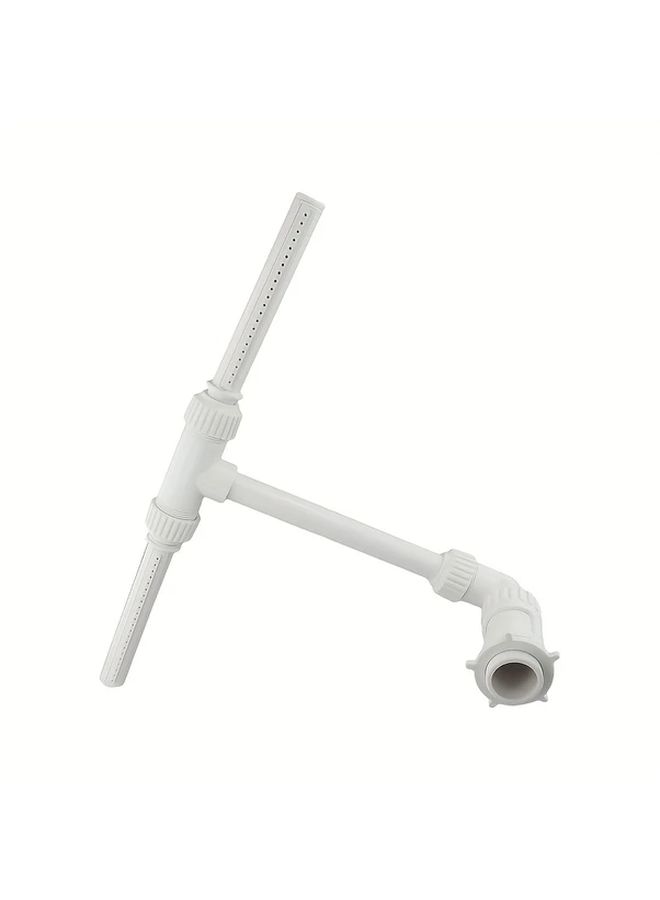 White Dual Head Garden Fountain With Interchangeable Heads And Connectors Weather Resistant Plastic Outdoor Patio Lawn Decor Watering Decorative Water Fountain - Image 2