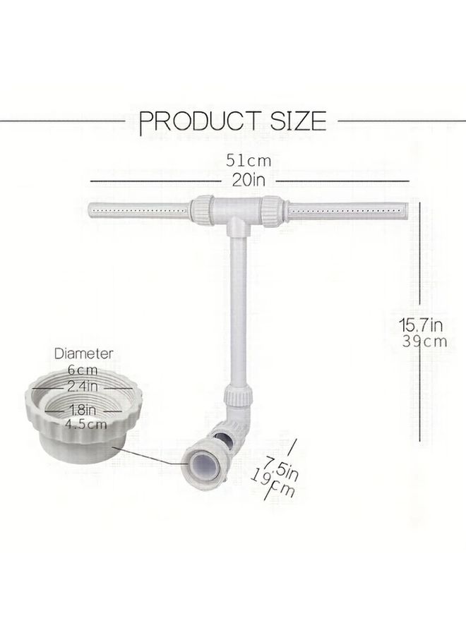 White Dual Head Garden Fountain With Interchangeable Heads And Connectors Weather Resistant Plastic Outdoor Patio Lawn Decor Watering Decorative Water Fountain - Image 3