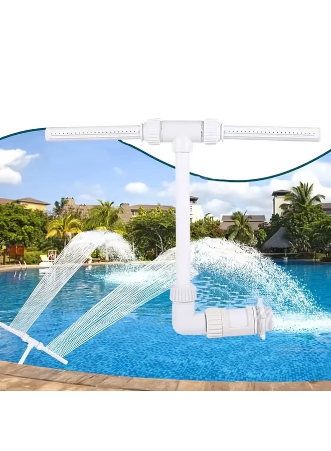 White Dual Head Garden Fountain With Interchangeable Heads And Connectors Weather Resistant Plastic Outdoor Patio Lawn Decor Watering Decorative Water Fountain - Image 5