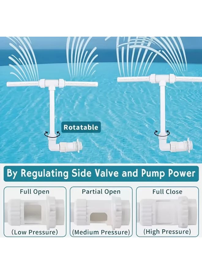 White Dual Head Garden Fountain With Interchangeable Heads And Connectors Weather Resistant Plastic Outdoor Patio Lawn Decor Watering Decorative Water Fountain - Image 4
