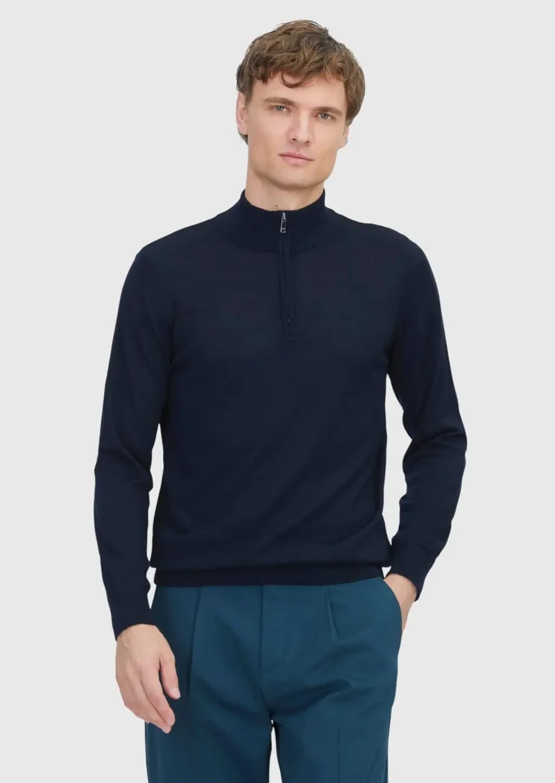 RAMSEY Navy Blue Knitwear Sweatshirt